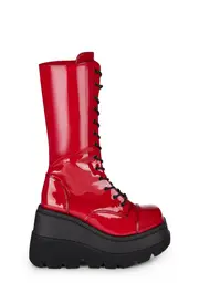 [Demonia] Red Patent Shaker-72 Platform Boots