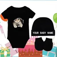 在飛比找蝦皮購物優惠-Kitty 100 棉質嬰兒連身衣 1 個月女嬰套裝可定制名
