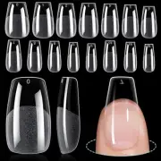 Medium Coffin Nail Tips, 240Pcs Half Matte Nail 240pcs-medium coffin nails