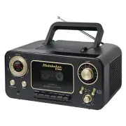 Bluetooth Portable Stereo CD, AM/FM Stereo Radio and Cassette Black & Gold