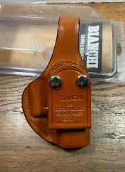 Bianchi 19184 Model 3S RH Tan Leather IWB Pistol Pocket Holster, GLOCK 26 & 27