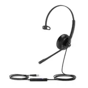 Yealink UH34SE Teams Certified Wideband Noise Cancelling Headset, USB and 3.5mm Jack, Controller with Teams Button, Mono, Ultra Lightweight Design