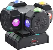 4-Head Moving Head DJ Lights – 16×10W RGBW LED Strobe Stage Lights with 0%-100% Smooth Dimming, Sound Activation & DMX 512 Control for Parties, Weddings, Disco