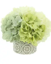 Creative Displays Teal Hydrangea In Fiberstone Pot Floral Arrangement Mix