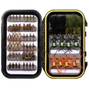 Fly Fishing Flies Assortment with Waterproof Fly Box, 64pcs with Dry/Wet/Nymp...