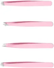 Tweezers Set 4-Piece, Professional Stainless Steel Tweezers, Eyebrow Tweezers, P