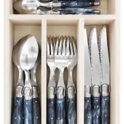 Andre Verdier Debutant Cutlery 24pcs Set Marbled Grey 6 Spoons 23.5cm/6 Forks 21.5cm/6 Knives 23.5cm/6 Tsp 16.5cm