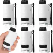 6 Pack Miniscope 60x-120x LED Lighted Pocket Microscope for Portable Mini Sco...