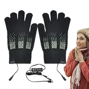 [Generic] Electric Heated Gloves, USB Heated Gloves for Cycling, Snowmobiling, 3 Levels, Removable Thermal Winter Gloves Touch Screen Ski Gloves for Driving, Cycling, Running
