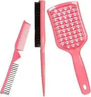 Healvian Hair Comb Hairdressing Comb Set Folding Comb Teasing Comb and Rat Tail Comb for Salon Styling and Smoothing Ideal Hair Tools for All Hair Types Hair Brush Set