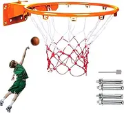 Kids Basketball Rim, 14inch Wall Mounted Basketball Hoop Replacement, Steel Basketball Rim Replacement for Wall, Backboard