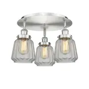 Innovations Lighting 916-3C-8-19 Chatham Flush Chatham 3 Light - Nickel