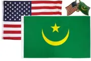 Wholesale Combo USA & Mauritania Country 2x3 2'x3' Flag & Friendship Lapel Pin