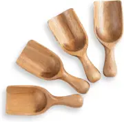 Wood Coffee Scoop-4 Pieces Small Measuring Spoons for Ground Coffee,Tea,Sugar,Se