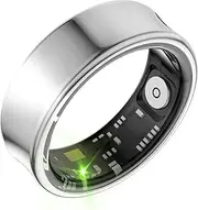 Smart Ring Health Fitness Tracker for Men Women - 5ATM Waterproof,Heart Rate Monitor, Hand Gesture Brush Tiktok, Titanium Alloy Smart Rings for iOS/Android(Brightsilver #7)