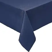 Amazon Basics Square Washable Polyester Fabric Tablecloth - 132.08 x 132.08CM, Navy Blue, Pack of 2