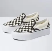 Vans Classic Slip on Stackform Women's SIZE 34mm platform sneaker checkerboard