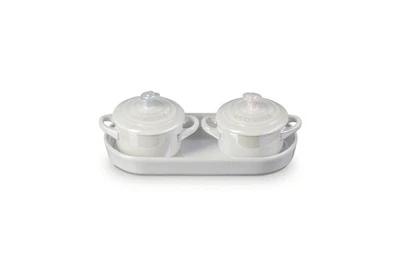 Le Creuset Heat Resistant Container Petit Rose Cocotte Set of 2 White Luster Hea