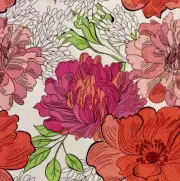 4 Paper Napkins for Decoupage / Parties - Red flowers