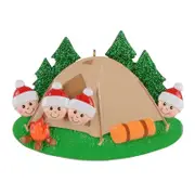 Catzon Camping Family of 4 Christmas Ornament DIY Tree Pendant