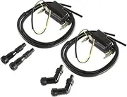 2 Dual Output + 4 Ohm Coils With Spark-Plug Caps Ignition Coil Set 33410-45012,Compatible For Suzuki GS550 GS750 GS850 GS1000