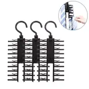 Catzon Tie Rack Holder Rotatable Organizer and Storage Rack 3 Pack -Black