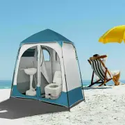2Person Dressing Tent Portable Rain Shower Bathroom Pop-up Privacy Changing Room