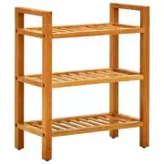 NNEVL Shoe Rack with 3 Shelves 50x27x60 cm Solid Oak Wood