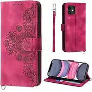 Wallet Case for Apple iPhone 11 - Premium Leather Flip Protective Case Magnetic Cover with Stand Function (Red)