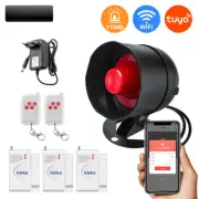 WIFI Security Alarm System Wireless Weather-Proof Siren Horn Window Door Sensors