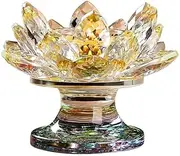 Candle Holder Buddhist Supplies Votive Tealight Crystal Tibetan Pink Tea Oil Buddha Decor Lamp Night Vintage Pray Windowsill Glass Base Lily Holders
