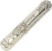 CYSFETENA Portable Vintage Metal Sewing Needle Case, Elegant Antique Style Needle Holder for Needle Storage, Embroidery Needles and Embroidery Thread Storage - Silver