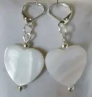 Shell Heart With 925 stamped Lever Back Earrings
