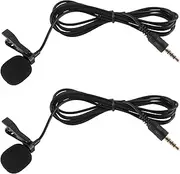 Mellisso 2pcs 3.5 mm Computer Clip-on Mini Microphone