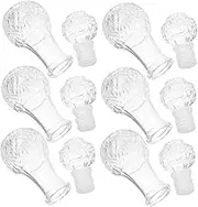 TOPPERFUN 6 Pcs Clear Glass Wine Decanter with Cork Stopper Elegant Whiskey for Home Bar Portable Liquor Bottle for Wine and Parties