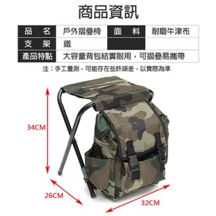 【bebehome】輕巧便攜摺疊椅背包(戶外休閒便攜登山背包椅/行軍椅背包/露營摺凳)