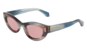 FERRAGAMO SF2062SE 314 STRIPED SAND BLUE 49/23/145 FEMALE Sunglasses