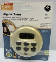 GE Security Plug-In Digital Timer 7 Day Programmable 1 Outlet 15057