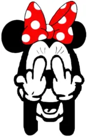 MINI MOUSE WITH MIDDLE FINGERS HELMET STICKER BUMPER STICKER TOOLBOX STICKER