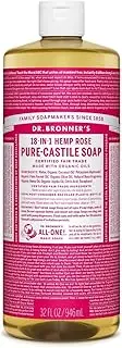 Dr. Bronner's - Pure Castile Liquid Soap - Organic Oils - 18-in-1 Multi-functional Soap For Humans, Homes & Pets - Rose Scent - 946 ml