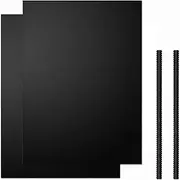 2 Pack Oven Liner Mat + 2 Oven Rack Edge Protector Guard,Heavy Duty&Non Stick Oven Liners for Electric Grill Gas-Keep Oven Clean,Silicone Oven Rack Shields-Protect Hands Against Burns and Scars,Black