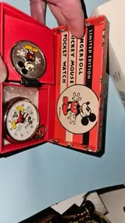 MICKEY MOUSE INGERSOLL POCKETWATCH 1933 tribute /1995 with 18 jewell MVMT