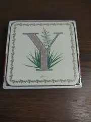 Pimpernel Coasters Alphabet Florals Letter Y New ~ Set of 6 In Box