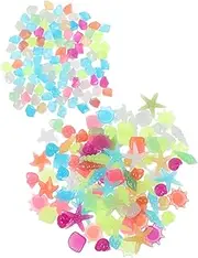 Angoily 200Pcs Glow Dark Aquarium Stones Decorative Pebbles for Fish Tanks Flowerpots Craft Projects Luminous Effect for Unique Decor and Cozy Atmosphere