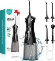 Water Dental Flosser Pick for Teeth 4 Modes Portable Cordless 300ML Larger Tank