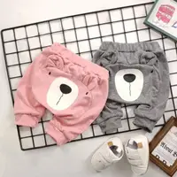 在飛比找momo購物網優惠-【艾比童裝】嬰兒 熊熊七分收口短褲 MIT台灣製短褲(下著系