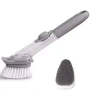 @ Kitchen Usable Long Handle Sponge with White Wok Brush