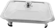 JEWEDECO Stainless Steel Fish Grill Chafing Dish for Events Warming Trays for Buffets Party Catering Chafing Dish Chafing Dish with Lid Warmers for Food Trays Chafing Dishes for Buffet