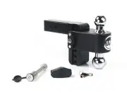 Black 180 Hitch w/ Chrome Combo Ball - 4" Drop for 2" Shank - w/Hitch Pin Lock
