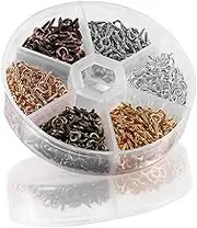 Hohopeti DIY Jewelry Accessories 600pcs Eye Pin Hook Screw Eyelet Screw Charm Beads Threaded
